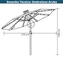 Ver imagem 5 de Ombrelone Central Aruba Rivatti 243cm em Alumínio com Iluminação Led sem Base Capa Poliéster