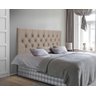 Cabeceira Cama Casal Queen Box Estofada 1,60 Capitonê Suspensa - Bege Suede - 1