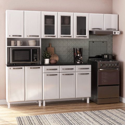 Cozinha de Aço Esmeralda Telasul 12 Portas 3 Gavetas