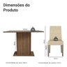 Conjunto Sala de Jantar Mesa Tampo de Vidro 4 Cadeiras Madesa - 3