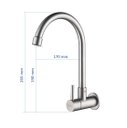 Ver imagem 4 de Torneira Inox Cozinha Giratória Parede Longa Preta Nox01db Doan