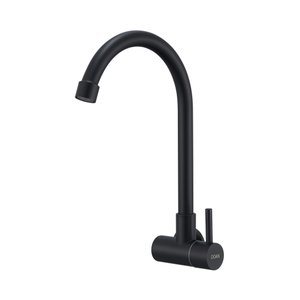 Torneira Inox Cozinha Giratória Parede Longa Preta Nox01db Doan