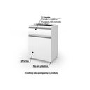 Ver imagem 4 de Balcão Cozinha p/Cooktop ASM 186 2 Portas e 1 Gaveta Branco - Movelbento
