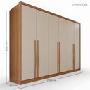 Ver imagem 4 de Guarda-Roupa Casal com 6 Portas e 6 Gavetas Multimóveis Crnvh-GRP145 Cinamomo/Bege