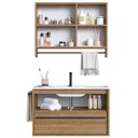 Ver imagem 6 de Kit Gabinete Suspenso com Cuba e Espelheira 80cm Mel Proddy