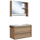 Ver imagem 1 de Kit Gabinete Suspenso com Cuba e Espelheira 80cm Mel Proddy