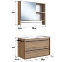 Ver imagem 3 de Kit Gabinete Suspenso com Cuba e Espelheira 80cm Mel Proddy