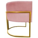 Ver imagem 4 de Poltrona Decorativa Para Sala Recepção Escritório Luna Suede Base de Ferro Dourada