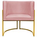 Ver imagem 3 de Poltrona Decorativa Para Sala Recepção Escritório Luna Suede Base de Ferro Dourada