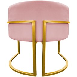 Poltrona Decorativa Para Sala Recepção Escritório Luna Suede Base de Ferro Dourada - 6