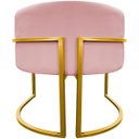 Ver imagem 6 de Poltrona Decorativa Para Sala Recepção Escritório Luna Suede Base de Ferro Dourada