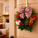 Ver imagem 3 de Guirlanda Natal Decoração Laço Enfeite Papai Noel Rena 25cm