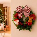 Ver imagem 2 de Guirlanda Natal Decoração Laço Enfeite Papai Noel Rena 25cm