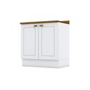 Ver imagem 1 de Balcão de Cozinha Modulado C/ Tampo Americana C/ 2 Portas 80cm Branco - Henn