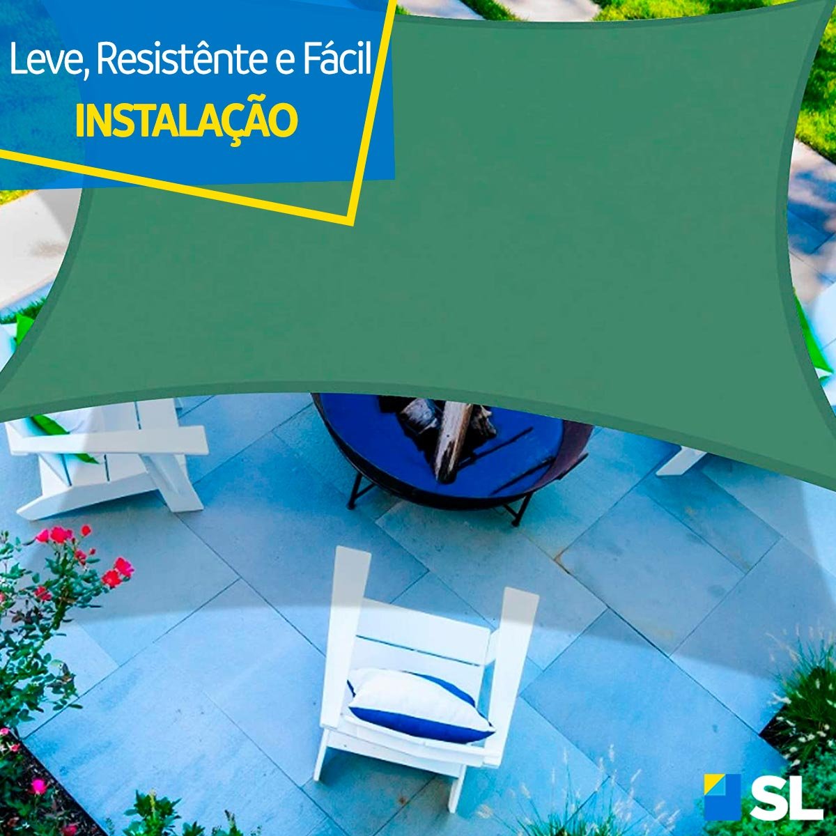 Tela Toldo de Sombreamento Shade Decorativa Verde - 4x11,5 - 4