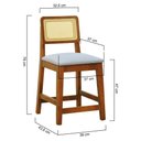 Ver imagem 7 de Kit 2 Banquetas Baixa-cadeira Gabi Madeira Maciça Encosto Telinha - Amêndoa Assento Estof. Linho