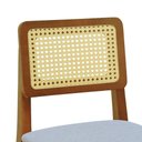 Ver imagem 2 de Kit 2 Banquetas Baixa-cadeira Gabi Madeira Maciça Encosto Telinha - Amêndoa Assento Estof. Linho