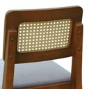Ver imagem 3 de Kit 2 Banquetas Baixa-cadeira Gabi Madeira Maciça Encosto Telinha - Amêndoa Assento Estof. Linho