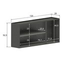 Ver imagem 4 de Armário Aéreo Cozinha Modulado Estilo 7008 3 Portas Cinza/grafite - Bertolini