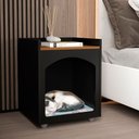 Ver imagem 2 de Mesa de Cabeceira Casinha de Cachorro Gato Pet Preto Freijó