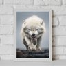 Quadro Arquétipo Lobo Feroz 33x24cm - com Vidro:moldura Branca - 2