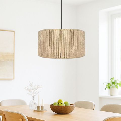 Pendente de Teto Roma em Corda Sisal Natural Palha Moderna