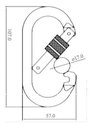 Ver imagem 4 de 4 Mosquetão Oval Aço Trava Rosca 25kn Nbr Ce En U