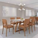 Ver imagem 5 de Conjunto de Jantar Mesa c/Vidro Bennett 6 Cadeiras New Ella - Caramelo