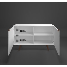 Buffet Estante Aparador Estilo Retrô Organizador Lançamento P/ Espaço Gourmet AJL Buffet Assis Retrô - 3