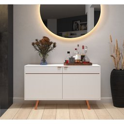 Buffet Estante Aparador Estilo Retrô Organizador Lançamento P/ Espaço Gourmet AJL Buffet Assis Retrô - 1