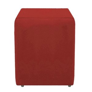 Puff Dado Decorativo Em Suede Vermelho Para Sala Quarto 45Cm