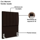 Ver imagem 4 de Cabeceira Solteiro 100 Cm com Frame Dalia Suede Marrom Artte