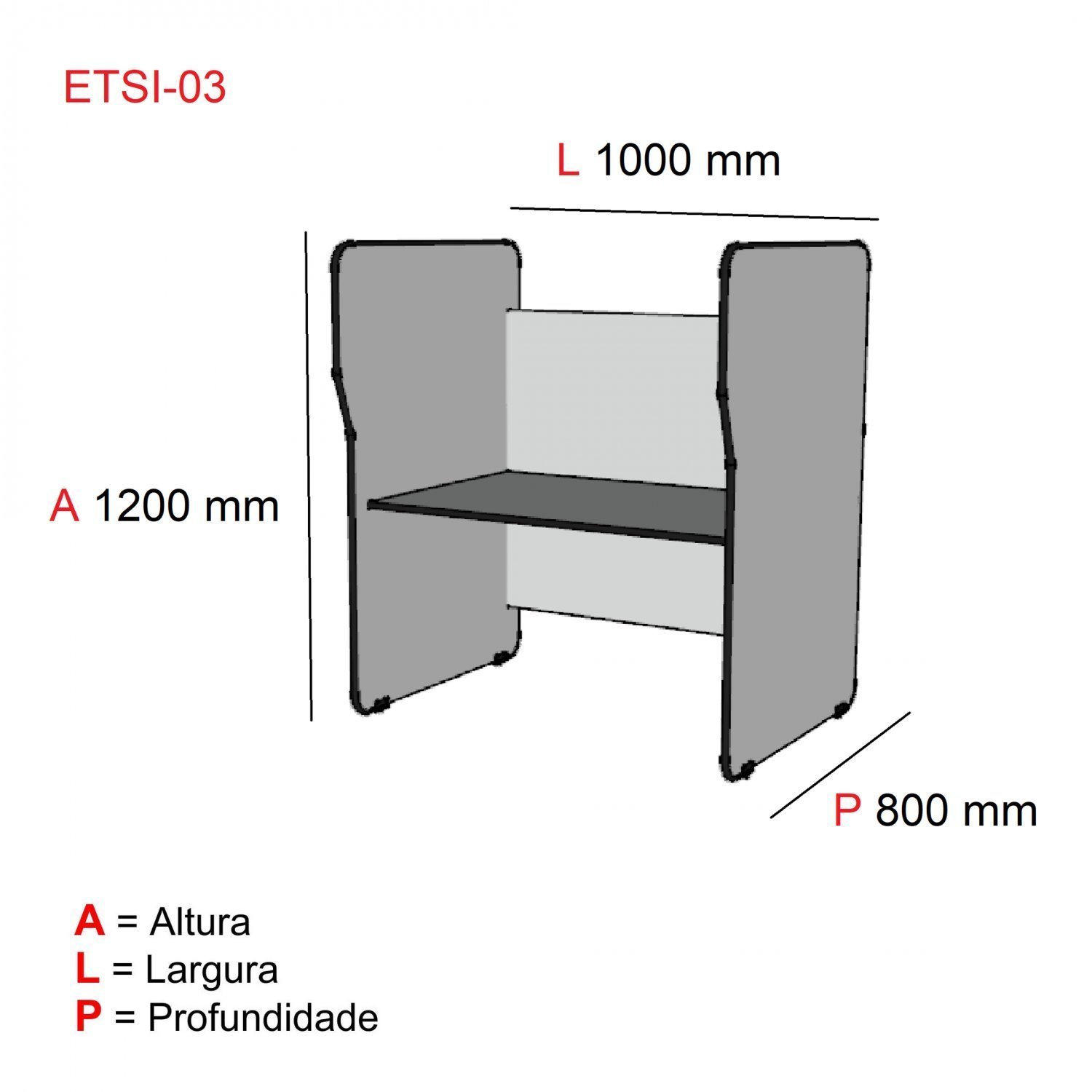 Mesa Estação de Trabalho e Atendimento Simples com Painel Maxxi Pandin Móveis - 3