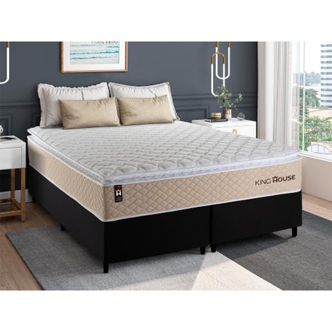 Cama Box Queen Alford com Colchão Molas Ensacadas 158x198x66 Preto
