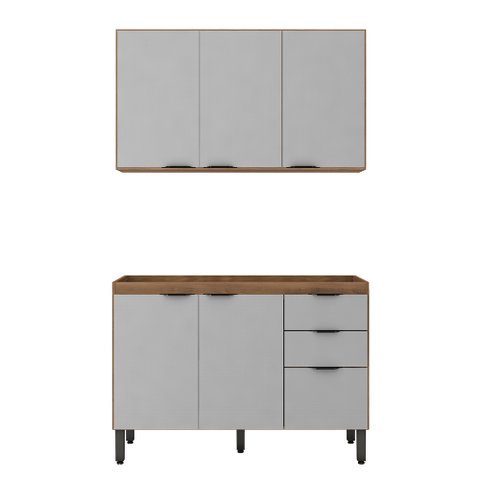 Cozinha Compacta Firenze 6 Portas 2 Gavetas Amêndola Touch/nude Prime Tx - Demóbile