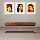 Ver imagem 2 de Kit 3 Quadros Grandes Músicos Famosos - 60x48cm:moldura Preta