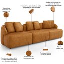 Ver imagem 3 de Sofá 3 Lugares para Sala de Estar Living 228cm Arlo F04 Couríssimo Whisky - Lyam Decor