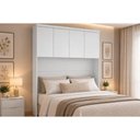 Ver imagem 1 de Módulo de Quarto Rizon Armário Ponte Aéreo Casal/Queen 167cm /Linea c/ 4 Portas Neve - Novo