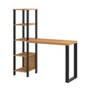 Ver imagem 3 de Mesa para Escritório com Estante 1,20m Estilo Industrial 5 Prateleiras Móvel na Caixa