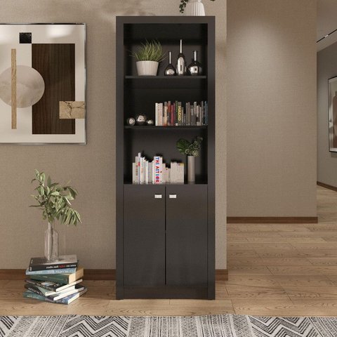 Armário para Escritório com 2 Portas Preto Me4110 Tecnomobili