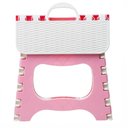 Ver imagem 2 de Banqueta Dobravel Infantil Rosa Cadeira Multiuso Banheiro Quarto Lanche Camping Praia Alca Portatil