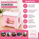Ver imagem 3 de Banqueta Dobravel Infantil Rosa Cadeira Multiuso Banheiro Quarto Lanche Camping Praia Alca Portatil