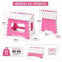 Ver imagem 5 de Banqueta Dobravel Infantil Rosa Cadeira Multiuso Banheiro Quarto Lanche Camping Praia Alca Portatil