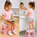 Ver mais imagens de Banqueta Dobravel Infantil Rosa Cadeira Multiuso Banheiro Quarto Lanche Camping Praia Alca Portatil