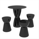 Ver imagem 1 de Conjunto Mesa Tampo Polipropileno 60cm e 3 Banquetas Fit Grifit Preto