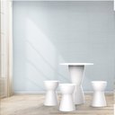 Ver imagem 2 de Conjunto Mesa Redonda 60x82cm 3 Banquetas Fit Grifit Branco
