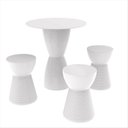 Ver imagem 1 de Conjunto Mesa Redonda 60x82cm 3 Banquetas Fit Grifit Branco