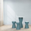Ver imagem 2 de Conjunto Mesa Redonda 60x82cm 3 Banquetas Fit Grifit Azul/Lazuli