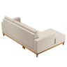 Sofá Living 200cm 3 Lugares com Chaise Esquerdo Kayrós D05 Linho Bege - Mpozenato - 3