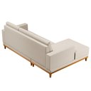 Ver imagem 3 de Sofá Living 200cm 3 Lugares com Chaise Esquerdo Kayrós D05 Linho Bege - Mpozenato